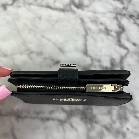 Kate Spade Staci Medium Compact Bifold Wallet In Black - Picture 3 of 6